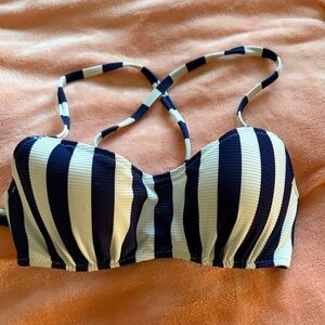Shade & Shore Blue and White Bikini Top